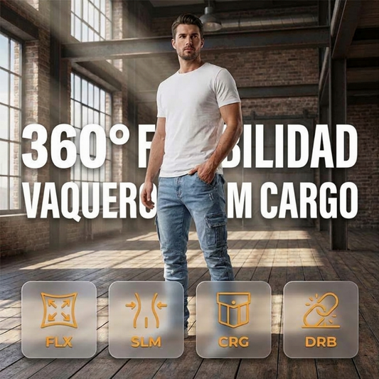 🔥 ¡50% OFF POR TIEMPO LIMITADO! 👖 Pantalones Cargo Vaqueros Slim Fit para Hombre – Estilo Urbano, Bolsillos Funcionales y Ajuste Cómodo ✨