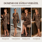 🔥 ¡50% OFF POR TIEMPO LIMITADO! 👗 Vestido Midi de Leopardo con Encaje para Mujer – Cuello V, Mangas Farol y Estilo Elegante ✨
