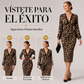 🔥 ¡50% OFF POR TIEMPO LIMITADO! 👗 Vestido Midi de Leopardo con Encaje para Mujer – Cuello V, Mangas Farol y Estilo Elegante ✨