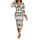 🔥 ¡50% OFF POR TIEMPO LIMITADO! 👗 Vestido Midi de Leopardo con Encaje para Mujer – Cuello V, Mangas Farol y Estilo Elegante ✨
