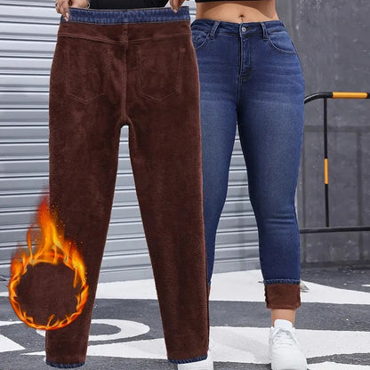 🔥 ¡50% OFF POR TIEMPO LIMITADO! 👖 Jeans Skinny Térmicos con Forro Polar para Mujer – Elásticos, Cálidos y Moldeadores ✨