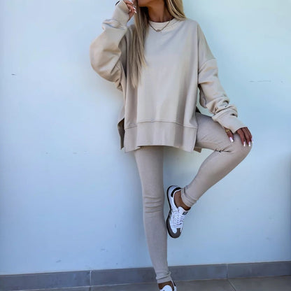 🔥 ¡50% OFF POR TIEMPO LIMITADO! 👚 Conjunto de Sudadera Estampada y Leggings para Mujer – Cómodo, Casual y Perfecto para Diario ✨