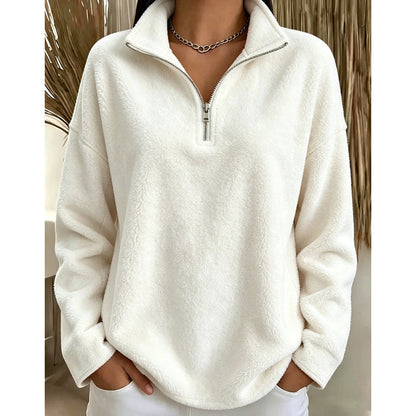 🔥 ¡50% OFF POR TIEMPO LIMITADO! 👚 Sudadera Casual de Cuello Medio con Cremallera para Mujer – Suave, Cálida y Moderna ✨