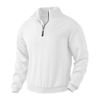 🔥 ¡50% OFF POR TIEMPO LIMITADO! 👕 Sudadera Casual Jacquard con Media Cremallera para Hombre – Diseño Elegante, Cómoda y Versátil ✨