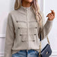 Chaqueta de jersey informal con doble cremallera para mujer