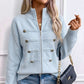 Chaqueta de jersey informal con doble cremallera para mujer