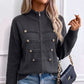 Chaqueta de jersey informal con doble cremallera para mujer