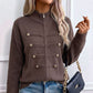 Chaqueta de jersey informal con doble cremallera para mujer