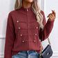 Chaqueta de jersey informal con doble cremallera para mujer