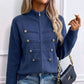 Chaqueta de jersey informal con doble cremallera para mujer