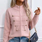 Chaqueta de jersey informal con doble cremallera para mujer