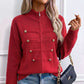 Chaqueta de jersey informal con doble cremallera para mujer