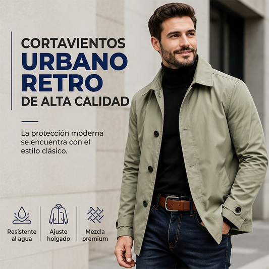 Gabardina impermeable de media longitud para hombre