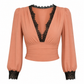🔥 ¡50% OFF POR TIEMPO LIMITADO! 👚 Top de Encaje con Cuello V Profundo y Manga Larga para Mujer – Elegante, Femenino y Sofisticado ✨