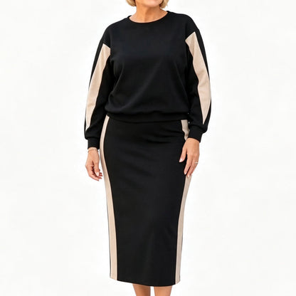 🔥 ¡50% OFF POR TIEMPO LIMITADO! 👗 Conjunto de Sudadera de Punto y Falda Midi para Mujer – Cómodo, Elegante y Fácil de Combinar ✨