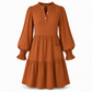 🔥 ¡50% OFF POR TIEMPO LIMITADO! 👗 Vestido Mini con Cuello V y Volantes en Capas para Mujer – Femenino, Elegante y Favorecedor ✨