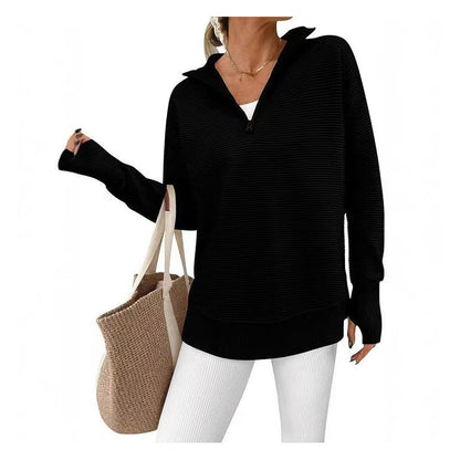 🔥 ¡50% OFF POR TIEMPO LIMITADO! 🧶 Sudadera de Punto con Cuello Alto y Cremallera para Mujer – Cálida, Cómoda y Versátil ✨