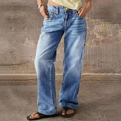 🔥 ¡50% OFF POR TIEMPO LIMITADO! 👖 Jeans Casual de Corte Recto y Holgado para Mujer – Cómodos, Modernos y Versátiles ✨