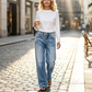 🔥 ¡50% OFF POR TIEMPO LIMITADO! 👖 Jeans Casual de Corte Recto y Holgado para Mujer – Cómodos, Modernos y Versátiles ✨