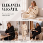 🔥 ¡50% OFF POR TIEMPO LIMITADO! 🧸 Conjunto de Punto Trenzado con Capucha y Pantalón para Mujer – Suave, Cálido y Acogedor ✨