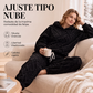 🔥 ¡50% OFF POR TIEMPO LIMITADO! 🧸 Conjunto de Punto Trenzado con Capucha y Pantalón para Mujer – Suave, Cálido y Acogedor ✨