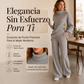 🔥 ¡50% OFF POR TIEMPO LIMITADO! 👗 Conjunto de Suéter de Punto con Cuello Alto y Pantalón de Pierna Ancha para Mujer – Cálido, Cómodo y Elegante ✨