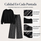 🔥 ¡50% OFF POR TIEMPO LIMITADO! 👚👖 Conjunto Casual de Top de Cuello Redondo y Pantalón Estampado para Mujer – Cómodo, Moderno y Fácil de Combinar ✨