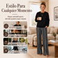 🔥 ¡50% OFF POR TIEMPO LIMITADO! 👚👖 Conjunto Casual de Top de Cuello Redondo y Pantalón Estampado para Mujer – Cómodo, Moderno y Fácil de Combinar ✨