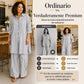 🔥 ¡50% OFF POR TIEMPO LIMITADO! 👚👖 Conjunto de Camisa Larga a Rayas y Pantalón de Pierna Ancha para Mujer – Elegante, Cómodo y Moderno ✨