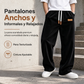 Pantalones casuales de pana para hombre, corte holgado con cintura elástica con cordón de ajuste