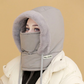Gorro térmico grueso con forro de peluche y máscara facial para hombres y mujeres
