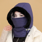 Gorro térmico grueso con forro de peluche y máscara facial para hombres y mujeres