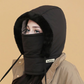 Gorro térmico grueso con forro de peluche y máscara facial para hombres y mujeres