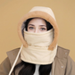 Gorro térmico grueso con forro de peluche y máscara facial para hombres y mujeres