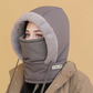 Gorro térmico grueso con forro de peluche y máscara facial para hombres y mujeres