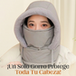 Gorro térmico grueso con forro de peluche y máscara facial para hombres y mujeres