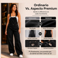 Petos vaqueros de pierna ancha con bolsillos para mujer