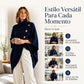 🔥 ¡50% OFF POR TIEMPO LIMITADO! 🧶✨ Suéter Poncho de Punto con Cuello Alto Asimétrico para Mujer – Elegante, Cálido y con un Estilo Único