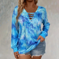 🔥 ¡50% OFF POR TIEMPO LIMITADO! 👚✨ Top de Mujer con Estampado Tie-Dye, Cuello V y Cordones – Cómodo, Moderno y Lleno de Estilo 🌈