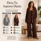 Conjunto de descanso de punto de 3 piezas para mujer