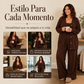 Conjunto de descanso de punto de 3 piezas para mujer