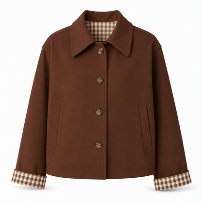 Abrigo de Mujer de Manga Larga Casual de Botón Simple para Otoño e Invierno