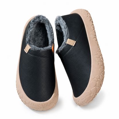 Botas de invierno impermeables para mujer, zapatos casuales forrados de algodón cálido sin cordones con cuña oculta, suela antideslizante y suave para caminar