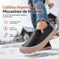 Botas de invierno impermeables para mujer, zapatos casuales forrados de algodón cálido sin cordones con cuña oculta, suela antideslizante y suave para caminar