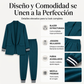Conjunto de blazer de frente abierta y pantalón para mujer