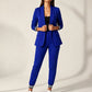 Conjunto de blazer de frente abierta y pantalón para mujer