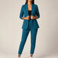Conjunto de blazer de frente abierta y pantalón para mujer