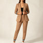 Conjunto de blazer de frente abierta y pantalón para mujer