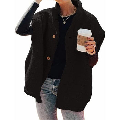 Chaleco casual cálido de sherpa para mujer