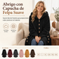 Abrigo de Invierno para Mujer de Color Sólido, Botones Asimétricos, de Felpa Afelpada y Suave